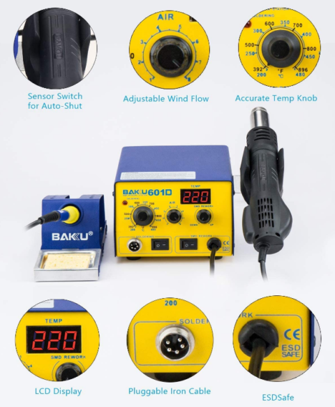 Estación de soldadura 2 en 1 Baku / BK 601D | Sonyvideo - Colombia